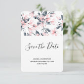 Pink & Graue Wasserfarbenmuster Hochzeit Save The Date (Stehend Vorderseite)