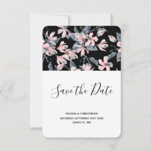 Pink & Graue Wasserfarbenmuster Hochzeit Save The Date