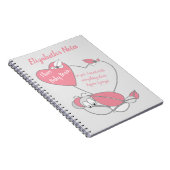 Pink-graues niedliches Raupe-Baby-Gehirn Notizblock (Rechte Seite)