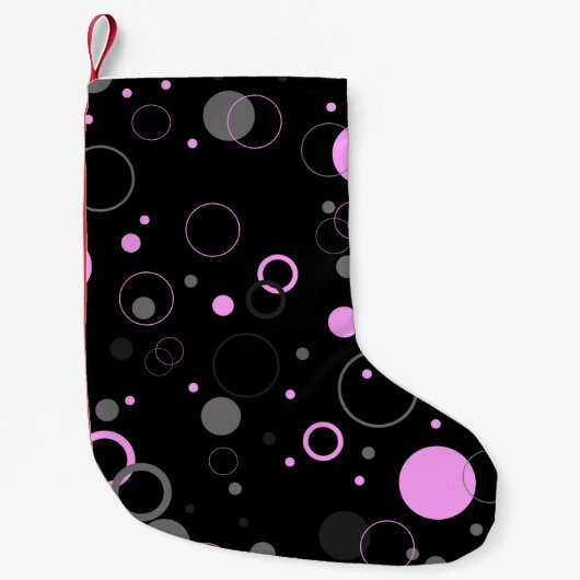 Pink Gray abstract seamless pattern with circles. Kleiner Weihnachtsstrumpf (Vorderseite)
