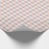 Pink Gray And Yellow Gingham  Geschenkpapier (Ecke)