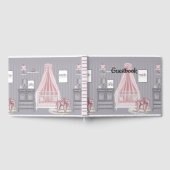PINK & GRAY BABY MÄDCHEN KINDERZIMMER SCENE GÄSTEBUCH (Voll)