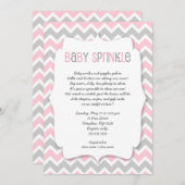 Pink Gray Baby Sprinkle / Mädchen Babydusche einla Einladung (Vorne/Hinten)