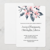 Pink & Gray Blume Virtual Wedding Einladung (Vorne/Hinten)