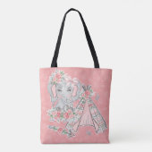 PINK & GRAY BOHO BABY ELEPHANT & DREAMCATCHER TASCHE (Rückseite)