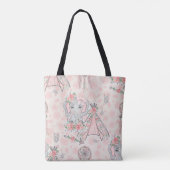 PINK & GRAY BOHO BABY ELEPHANT & DREAMCATCHER TASCHE (Rückseite)
