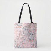 PINK & GRAY BOHO BABY ELEPHANT & DREAMCATCHER TASCHE (Vorderseite)