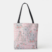 PINK & GRAY BOHO BABY ELEPHANT & DREAMCATCHER TASCHE (Rückseite)