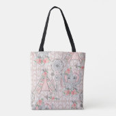 PINK & GRAY BOHO BABY ELEPHANT & DREAMCATCHER TASCHE (Rückseite)