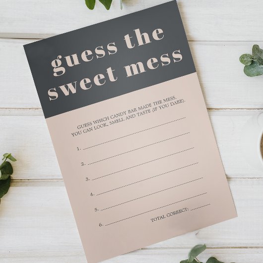 Pink Gray Boho Baby Showraten Sweet Mess Game Flyer