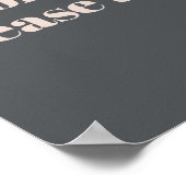 Pink Gray Boho Typografie Baby Dusche Gefallen Zei Poster (Ecke)