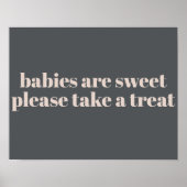 Pink Gray Boho Typografie Baby Dusche Gefallen Zei Poster (Vorne)