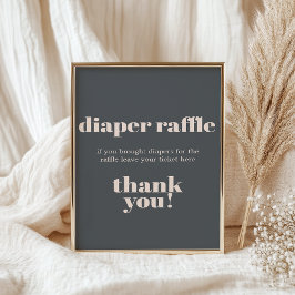 Pink Gray Boho Typografie Baby Duschtablette Poster