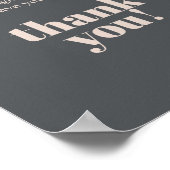 Pink Gray Boho Typografie Baby Duschtablette Poster (Ecke)