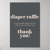 Pink Gray Boho Typografie Baby Duschtablette Poster (Vorne)