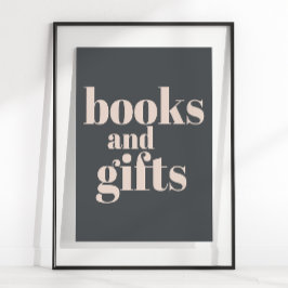 Pink Gray Boho Typografie Baby Shower Books Gesche Poster