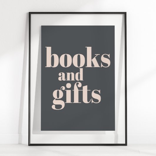 Pink Gray Boho Typografie Baby Shower Books Gesche Poster