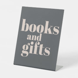 Pink Gray Boho Typografie Baby Shower Books Gesche Sockelschild