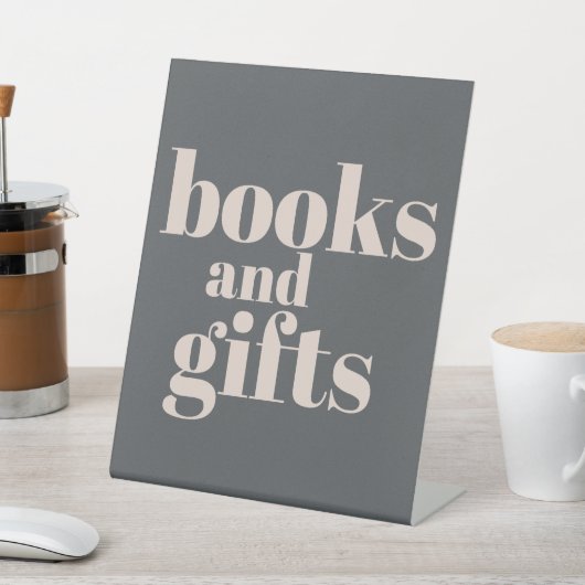 Pink Gray Boho Typografie Baby Shower Books Gesche Sockelschild (In SItu)