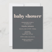 Pink Gray Boho Typografie Baby Shower Einladung (Vorderseite)