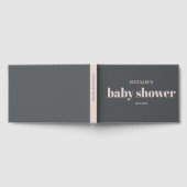 Pink Gray Boho Typografie Baby Shower Gästebuch (Voll)