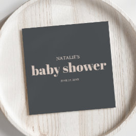 Pink Gray Boho Typografie Baby Shower Serviette