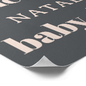 Pink Gray Boho Typografie Baby Showmarke Schild (Ecke)