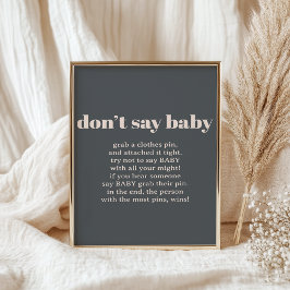 Pink Gray Boho Typografie Baby Showspielzeichen Poster