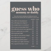 Pink Gray Boho Typografie Kinderdusche Mama Vater Flyer (Vorne)