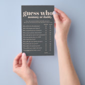 Pink Gray Boho Typografie Kinderdusche Mama Vater Flyer (Handgriff)