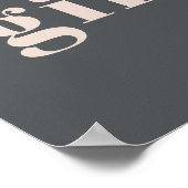 Pink Gray Boho Typografie Kinderduschkarten Gesche Poster (Ecke)