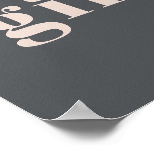 Pink Gray Boho Typografie Kinderduschkarten Gesche Poster (Ecke)