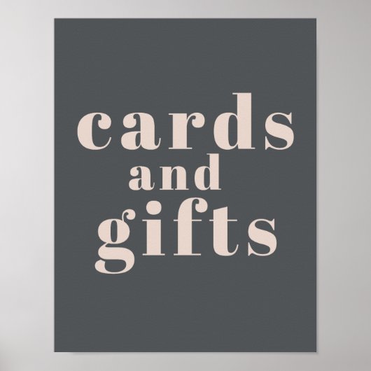 Pink Gray Boho Typografie Kinderduschkarten Gesche Poster (Vorne)