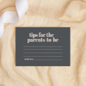 Pink Gray Boho Typografy Baby Eltern Tipps beachte Mitteilungskarte