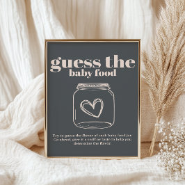 Pink Gray Boho Typografy Baby Guess Baby Food Poster