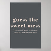 Pink Gray Boho Typografy Baby Guess Sweet Mess Poster (Vorne)
