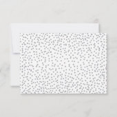 Pink & Gray Confetti Dots Wedding RSVP Karten (Rückseite)