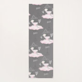 Pink & Gray Couture Ballerina Girls Chic Mode Yogamatte (Rückseite)