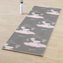 Pink & Gray Couture Ballerina Girls Chic Mode Yogamatte
