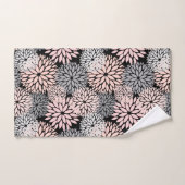 Pink Gray Dahlia Blumenmuster Badhandtuch Set (Handtuch)