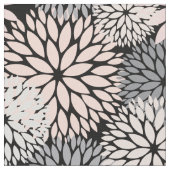 Pink Gray Dahlia Blumenmuster Stoff (Nahaufnahme)