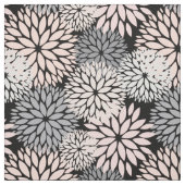 Pink Gray Dahlia Blumenmuster Stoff (Muster)