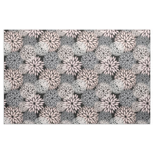 Pink Gray Dahlia Blumenmuster Stoff