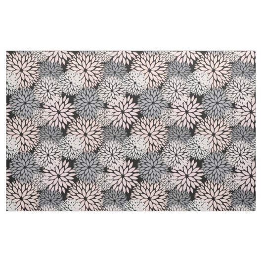 Pink Gray Dahlia Blumenmuster Stoff (Fat Quarter (45,7 x 55,9 cm))