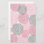 Pink Gray Dahlia Scrapbook Crafting Paper (Vorne/Hinten)