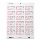 Pink Gray Dahlia Wedding Bridal Baby Dusche nach M Adressaufkleber (Vorne)