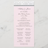Pink Gray Damask Hochzeitsprogramm Programm (Rückseite)