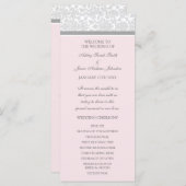 Pink Gray Damask Hochzeitsprogramm Programm (Vorne/Hinten)