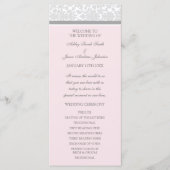 Pink Gray Damask Hochzeitsprogramm Programm (Vorderseite)