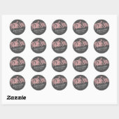 Pink Gray Danke, Sticker mit Kalligraphie-Schrifta (Blatt)